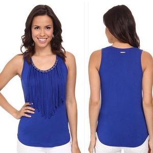 Michael Kors grommet fringe tank